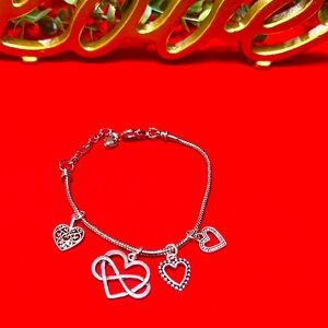 Beautiful Silver  Love Charm Bracelet